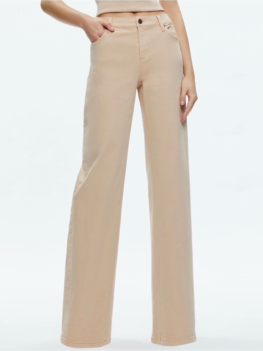 Alice & Olivia low rise Jean- Cream